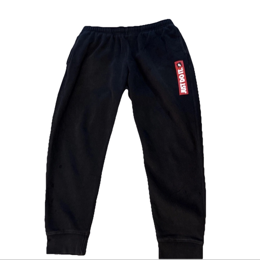 Nike Sportswear Fleece Joggers Mens Black  Tapered Sweatpants Just Do It Logo XL
